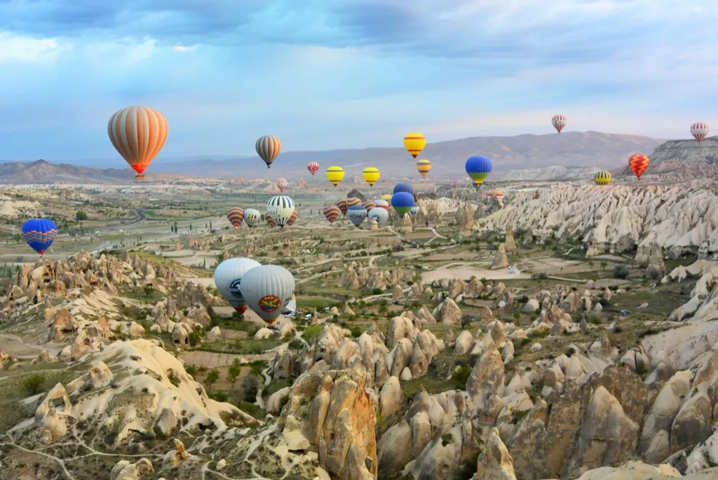 Hot air balloons over Cappadocia, Turkey