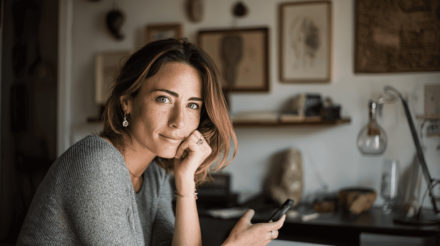Italian woman with a mobile phone