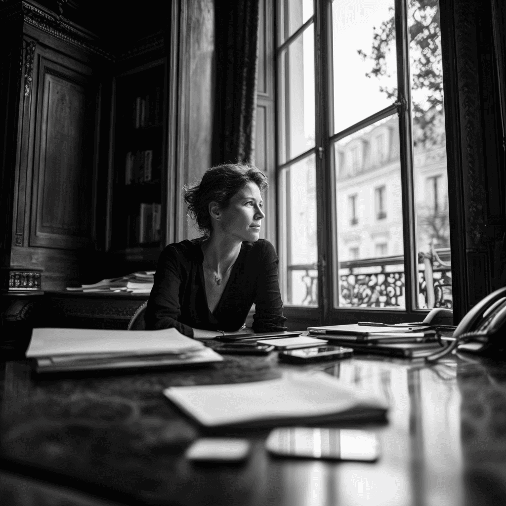 henrik67._Black_and_white_portrait_of_a_French_female_CFO_in__af1b0e85-fe69-4691-8d59-947194d059a1_3